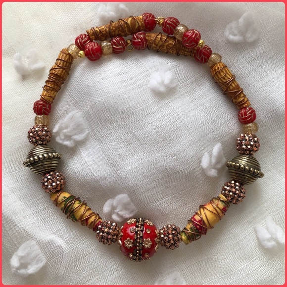 Fabric beads choker - Picture 4 of 10